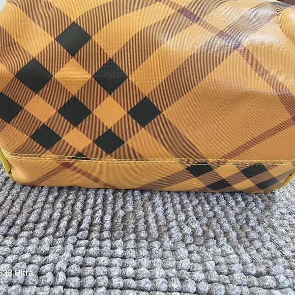 Burberry Beige and Yellow Plaid Satchel - Picture 3 of 9